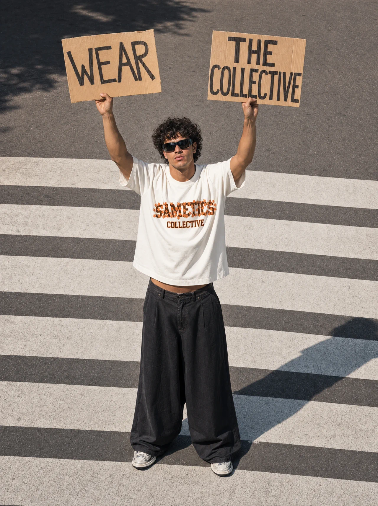 Sametics — Wear the Collective, cartelli sulle strisce pedonali